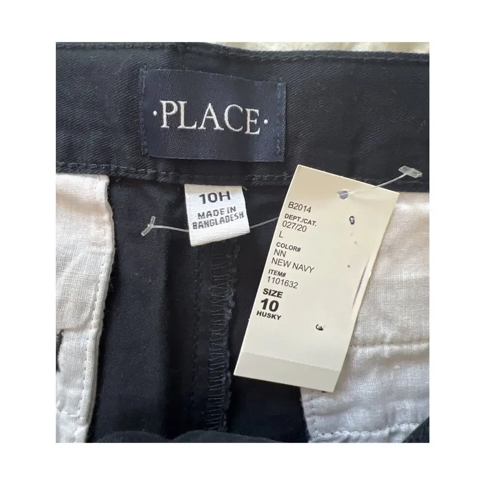 Childrens Place Pants Girls Size 10 Husky Blue Cotton Chino Straight Leg NWT